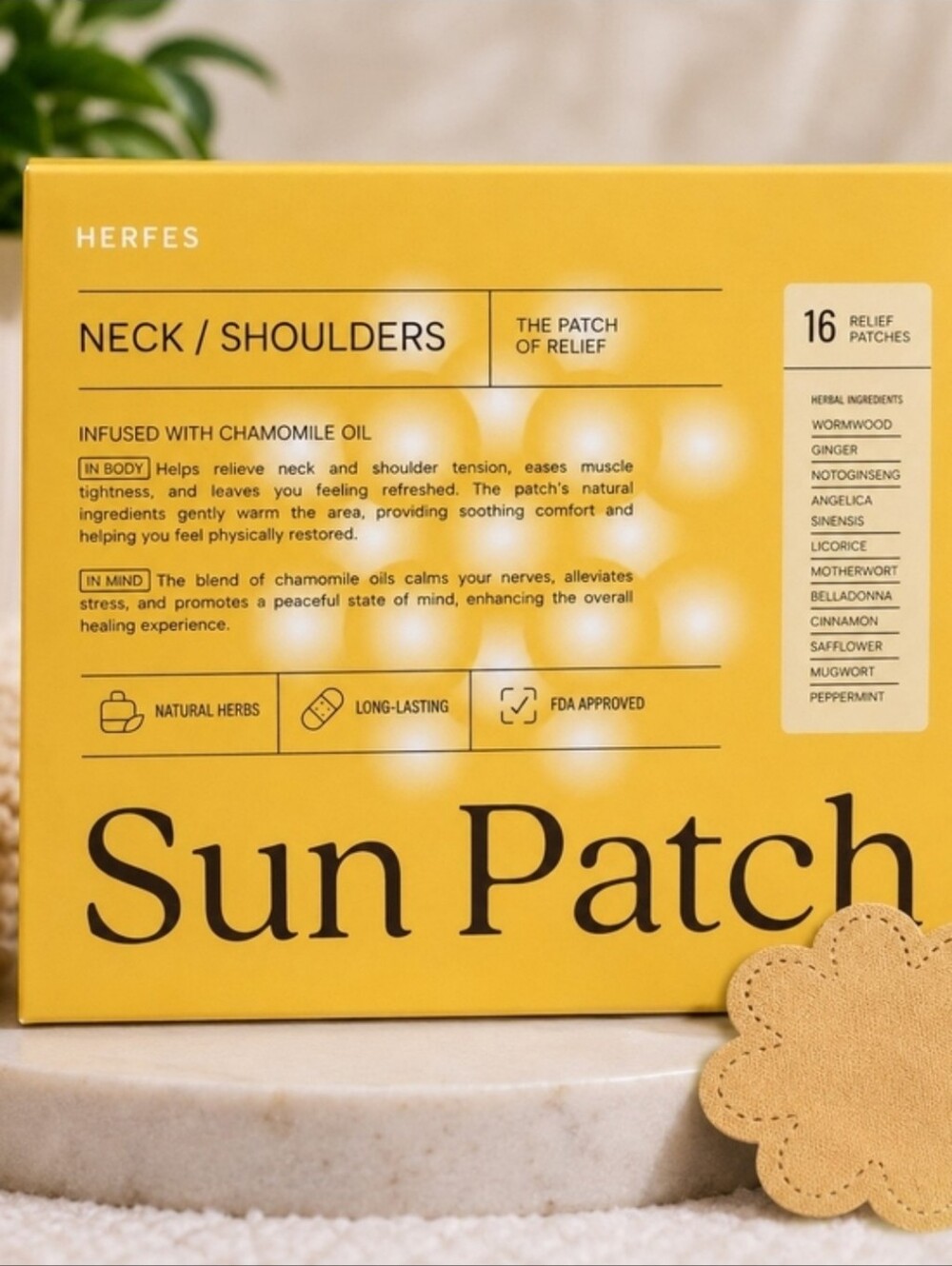 Neck & Shoulder Chamomile Relief Patches - 16 count